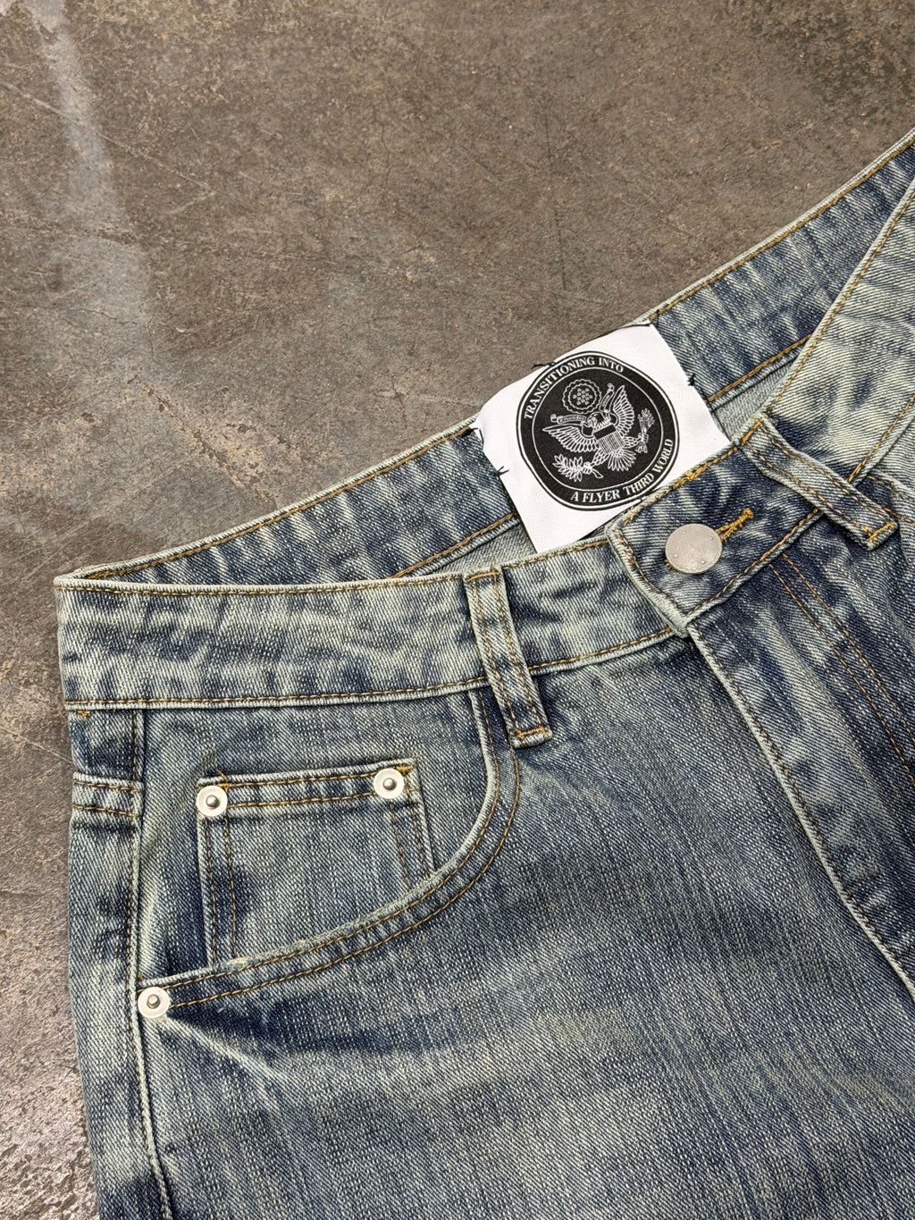 THIRD WORLD DISTRESSED DENIM JEANS