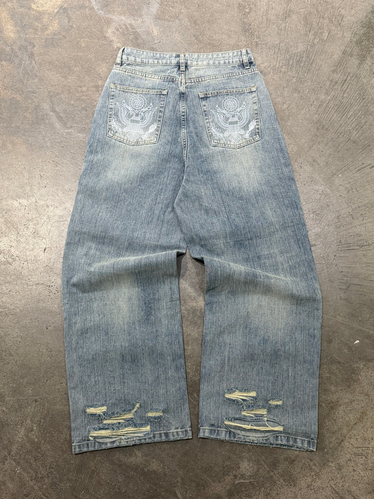 THIRD WORLD DISTRESSED DENIM JEANS
