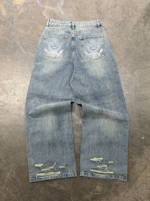 THIRD WORLD DISTRESSED DENIM JEANS